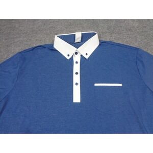 State & Liberty Shirt Adult 3XL Blue White Tech Polo Performance Mens XXXL